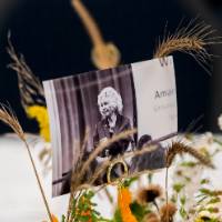 Centerpiece with historical photograph 3